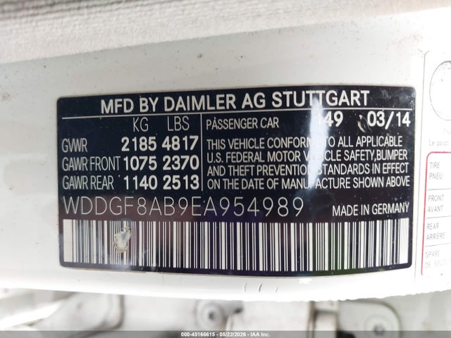Aukcja sprzedaży 2014 Mercedes-benz C 300 Sport 4matic, vin: WDDGF8AB9EA954989, numer aukcji: 45166615