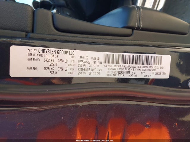 2015 Jeep Grand Cherokee Limited მანქანა იყიდება აუქციონზე, vin: 1C4RJFBG1FC645328, აუქციონის ნომერი: 45166653
