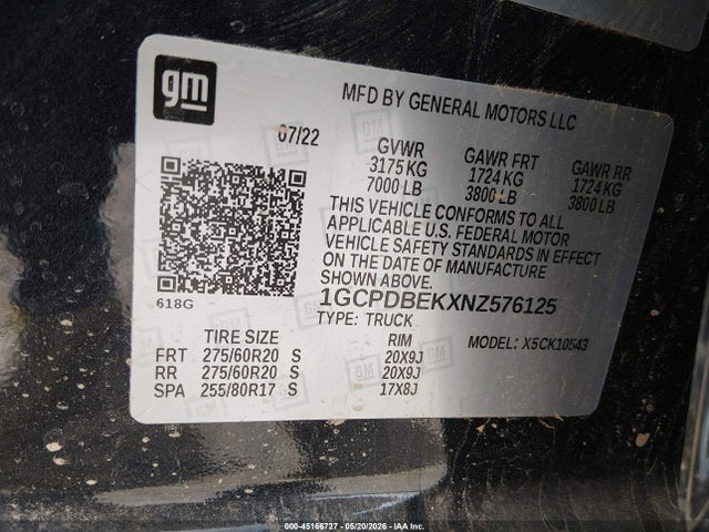 1GCPDBEKXNZ576125 Chevrolet Silverado 1500 4wd Short Bed Custom