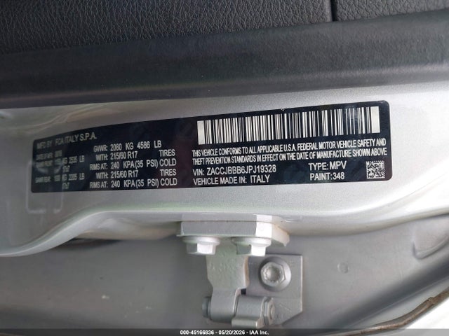 Aukcja sprzedaży 2018 Jeep Renegade Latitude, vin: ZACCJBBB6JPJ19328, numer aukcji: 45166836