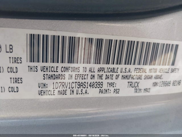 Aukcja sprzedaży 2010 Dodge Ram 1500 Slt/sport/trx, vin: 1D7RV1CT9AS140399, numer aukcji: 45166891