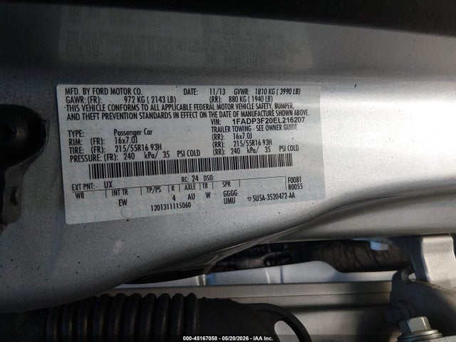 Aukcja sprzedaży 2014 Ford Focus Se, vin: 1FADP3F20EL216207, numer aukcji: 45167058