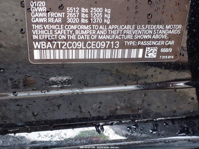 Продажа на аукционе авто 2020 Bmw 740i, vin: WBA7T2C09LCE09713, номер лота: 45167199