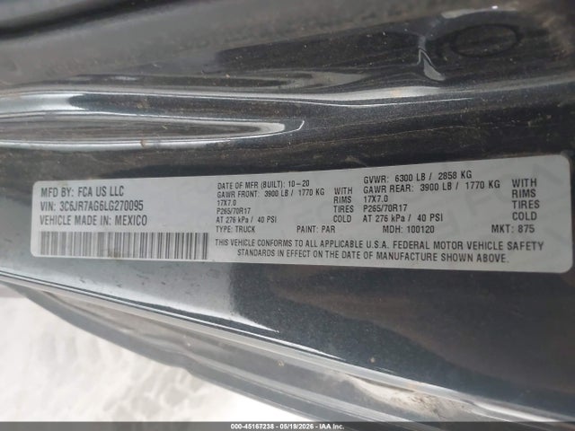 RAM 1500 Classic 2020 3C6JR7AG6LG270095 Image 9