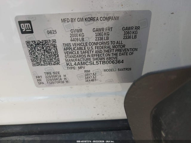 Aukcja sprzedaży 2026 Buick Encore Gx Preferred Awd, vin: KL4AMCSL5TB006364, numer aukcji: 45167374