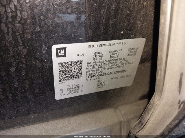 1GNSKMED0MR300684 Chevrolet Tahoe 4wd Ls