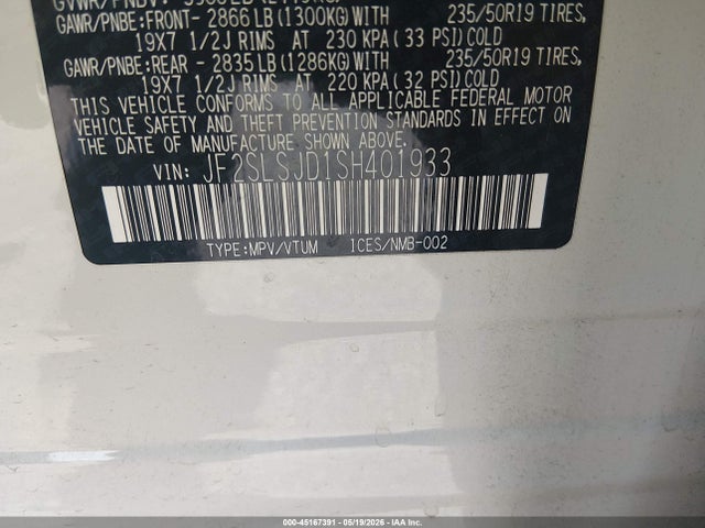 Aukcja sprzedaży 2025 Subaru Forester Sport Hybrid, vin: JF2SLSJD1SH401933, numer aukcji: 45167391