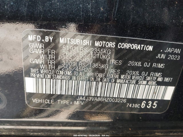 Продаж на аукціоні авто 2024 Mitsubishi Outlander Se 2.5 2wd, vin: JA4J3VA86RZ003226, номер лоту: 45167442