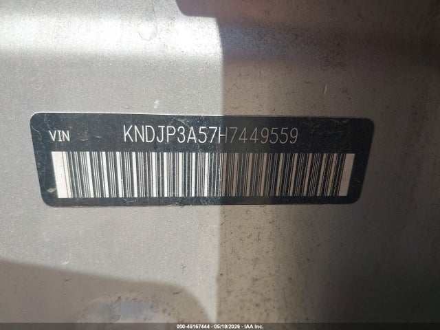 45167444 :رقم المزاد ، KNDJP3A57H7449559 vin ، 2017 Kia Soul + مزاد بيع
