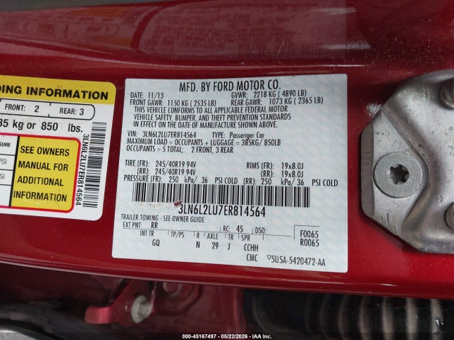Aukcja sprzedaży 2014 Lincoln Mkz Hybrid, vin: 3LN6L2LU7ER814564, numer aukcji: 45167497