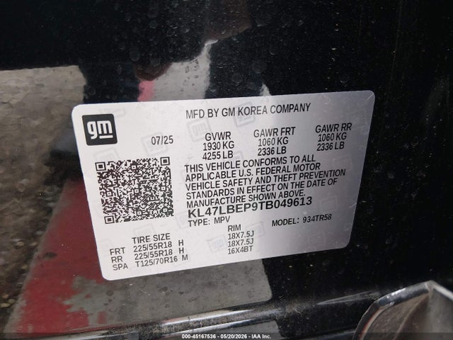 Auction sale of the 2026 Buick Envista Sport Touring Fwd, vin: KL47LBEP9TB049613, lot number: 45167536
