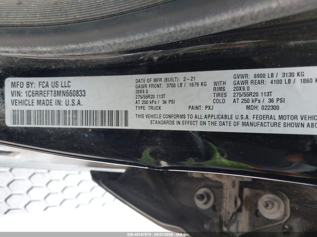 Продаж на аукціоні авто 2021 Ram 1500 Lone Star  4x2 5'7 Box, vin: 1C6RREFT8MN660833, номер лоту: 45167579