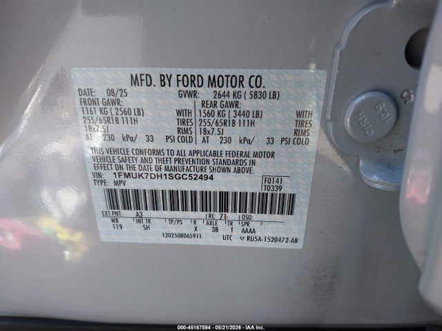 Ford Explorer Active 2025 1FMUK7DH1SGC52494 Image 9