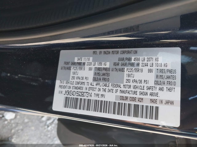 Продаж на аукціоні авто 2016 Mazda Cx-5 Grand Touring, vin: JM3KE4DY5G0907314, номер лоту: 45167628