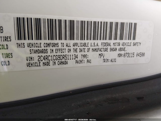 Продажа на аукционе авто 2013 Chrysler Town & Country Touring-l, vin: 2C4RC1CG9DR511134, номер лота: 45167717