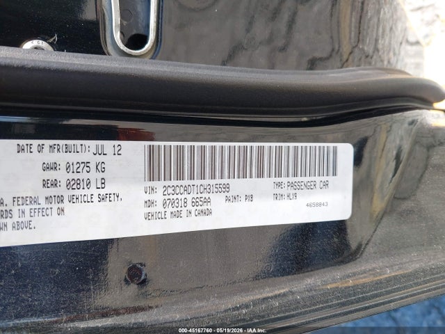 Aukcja sprzedaży 2012 Chrysler 300 S V8, vin: 2C3CCADT1CH315599, numer aukcji: 45167760