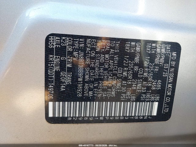 Продаж на аукціоні авто 2023 Nissan Rogue Sv Intelligent Awd, vin: JN8BT3BB9PW198928, номер лоту: 45167773