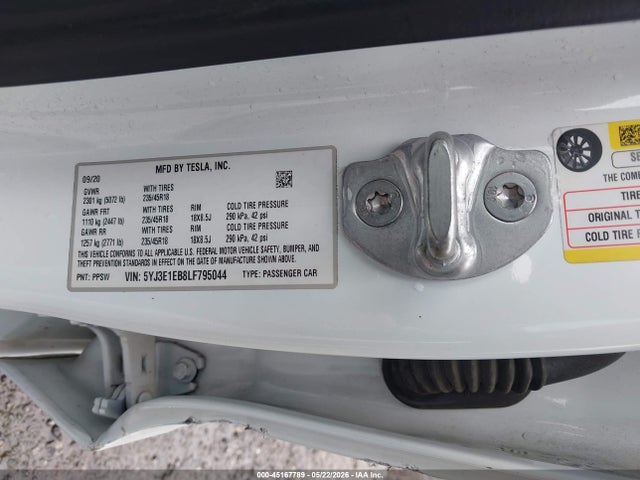 Aukcja sprzedaży 2020 Tesla Model 3 Long Range Dual Motor All-wheel Drive, vin: 5YJ3E1EB8LF795044, numer aukcji: 45167789