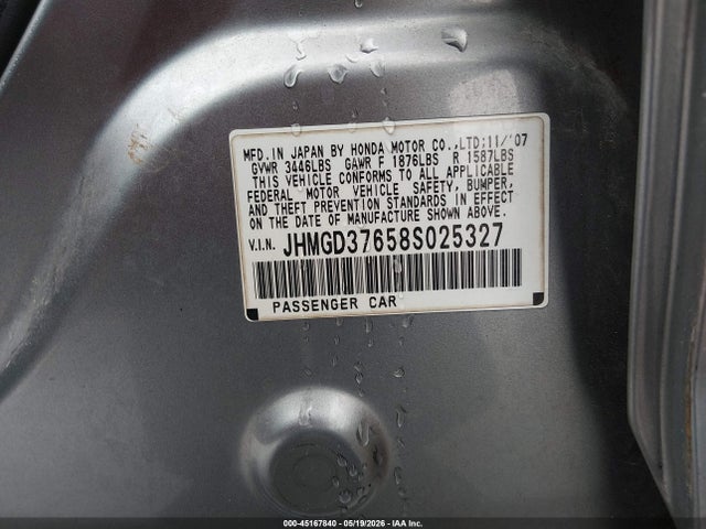 Продаж на аукціоні авто 2008 Honda Fit Sport, vin: JHMGD37658S025327, номер лоту: 45167840