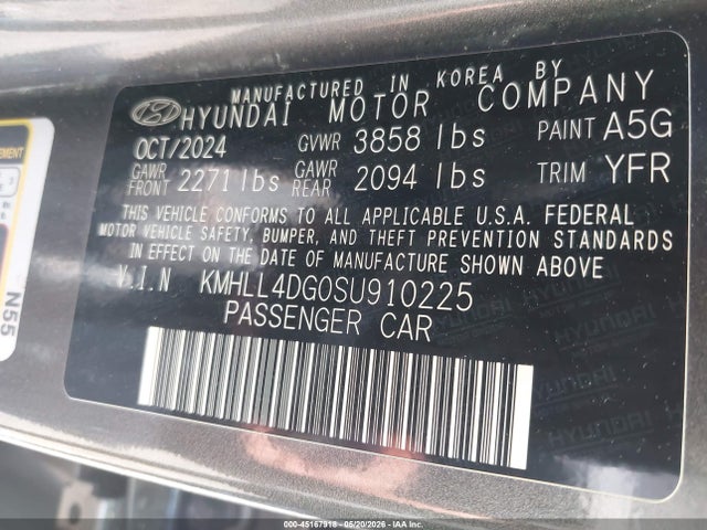 Aukcja sprzedaży 2025 Hyundai Elantra Se, vin: KMHLL4DG0SU910225, numer aukcji: 45167918