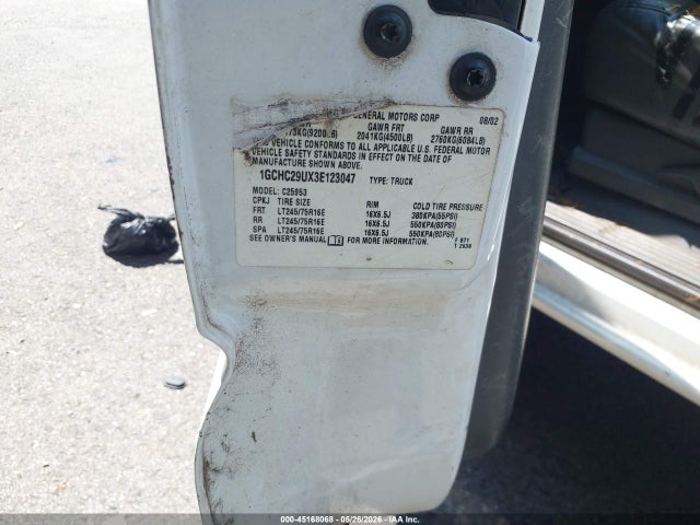 2003 Chevrolet Silverado 2500hd მანქანა იყიდება აუქციონზე, vin: 1GCHC29UX3E123047, აუქციონის ნომერი: 45168068