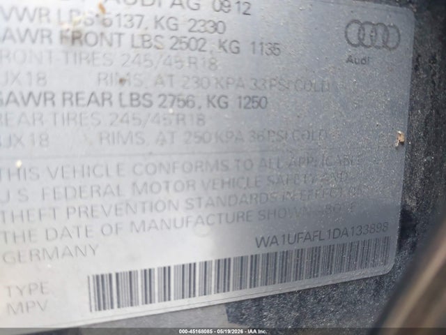 Продаж на аукціоні авто 2013 Audi Allroad 2.0t Premium Plus, vin: WA1UFAFL1DA133898, номер лоту: 45168085