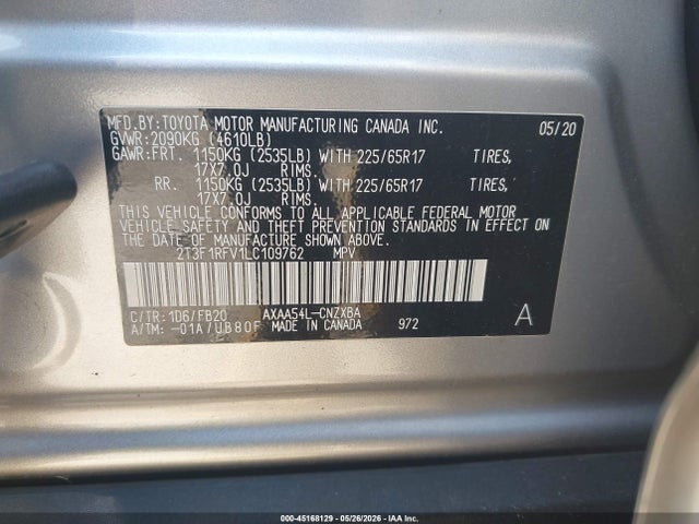 Toyota RAV4 LE 2020 2T3F1RFV1LC109762 Image 9