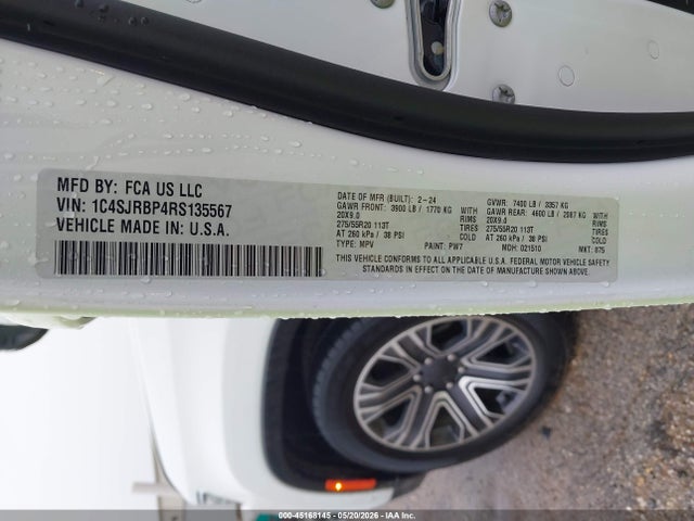 Aukcja sprzedaży 2024 Jeep Wagoneer L Series Ii, vin: 1C4SJRBP4RS135567, numer aukcji: 45168145