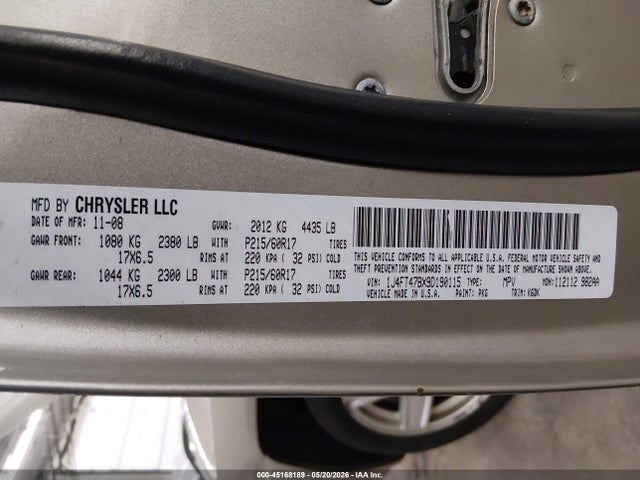 Продажа на аукционе авто 2009 Jeep Compass Sport, vin: 1J4FT47BX9D190115, номер лота: 45168189