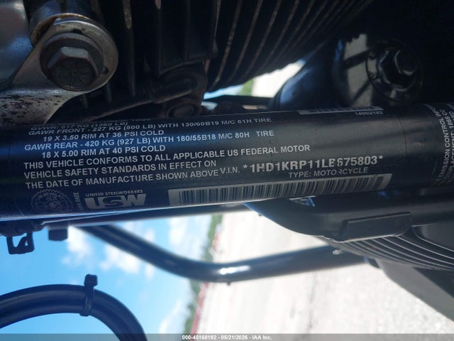 2020 Harley-davidson Flhxs მანქანა იყიდება აუქციონზე, vin: 1HD1KRP11LB675803, აუქციონის ნომერი: 45168192