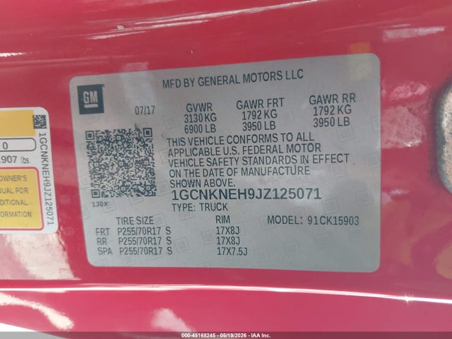 Продажа на аукционе авто 2018 Chevrolet Silverado 1500 Ls, vin: 1GCNKNEH9JZ125071, номер лота: 45168245
