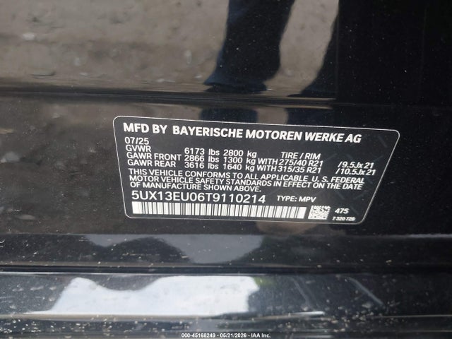 Aukcja sprzedaży 2026 Bmw X5 Sdrive40i, vin: 5UX13EU06T9110214, numer aukcji: 45168249