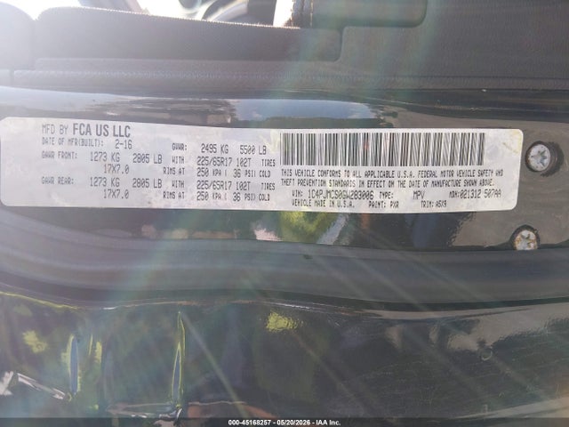 Aukcja sprzedaży 2016 Jeep Cherokee Latitude, vin: 1C4PJMCS0GW283006, numer aukcji: 45168257