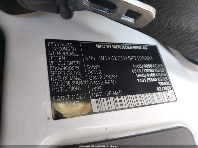Продаж на аукціоні авто 2023 Mercedes-benz Sprinter 2500 High Roof 4-cyl Diesel, vin: W1Y4KCHY5PT129301, номер лоту: 45168267