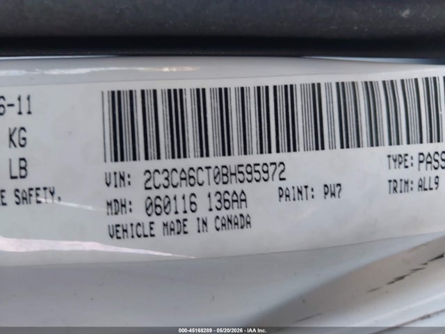 Продаж на аукціоні авто 2011 Chrysler 300c, vin: 2C3CA6CT0BH595972, номер лоту: 45168289