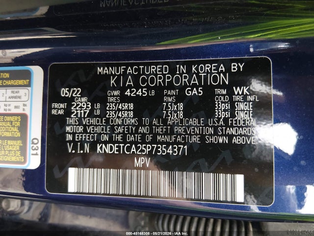 2023 Kia Seltos Sx Turbo მანქანა იყიდება აუქციონზე, vin: KNDETCA25P7354371, აუქციონის ნომერი: 45168308