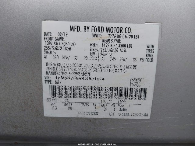 Aukcja sprzedaży 2019 Ford Explorer Limited, vin: 1FM5K7F89KGB21914, numer aukcji: 45168329