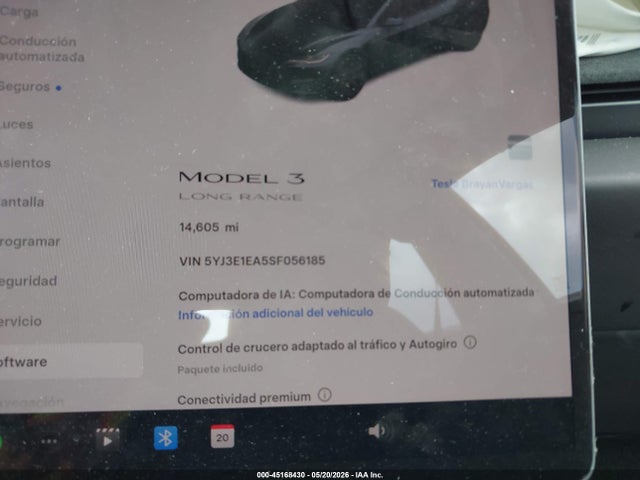 Продажа на аукционе авто 2025 Tesla Model 3, vin: 5YJ3E1EA5SF056185, номер лота: 45168430