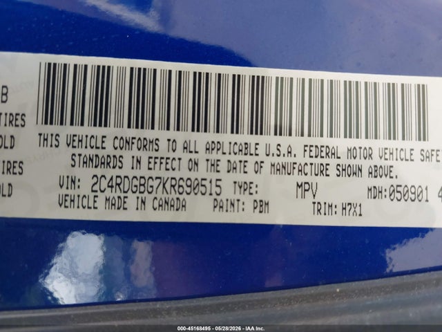 Dodge Grand Caravan Se 2019 2C4RDGBG7KR690515 Image 9