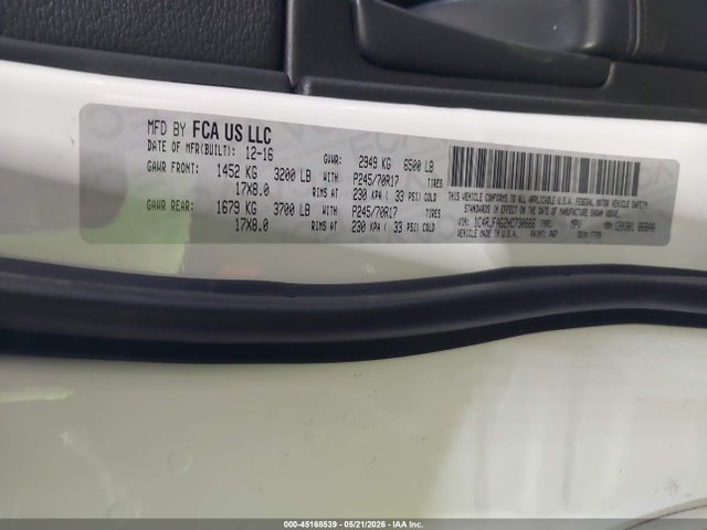 Продажа на аукционе авто 2017 Jeep Grand Cherokee Laredo 4x4, vin: 1C4RJFAG2HC730666, номер лота: 45168539