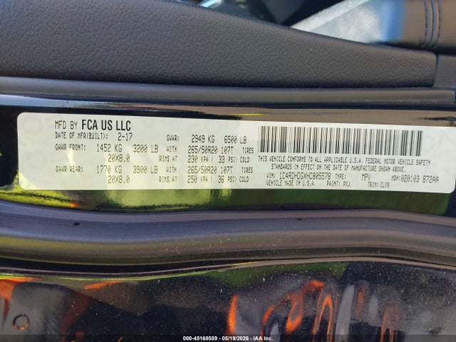 Aukcja sprzedaży 2017 Dodge Durango Gt Rwd, vin: 1C4RDHDGXHC805578, numer aukcji: 45168589