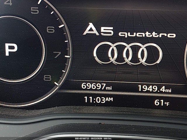 2019 Audi A5 45 Premium მანქანა იყიდება აუქციონზე, vin: WAUBNCF58KA097375, აუქციონის ნომერი: 45168723
