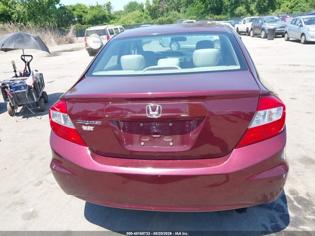 45168733 :رقم المزاد ، 2HGFB2F87CH509016 vin ، 2012 Honda Civic Ex مزاد بيع