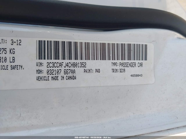 Aukcja sprzedaży 2012 Chrysler 300 Srt8, vin: 2C3CCAFJ4CH801352, numer aukcji: 45168744
