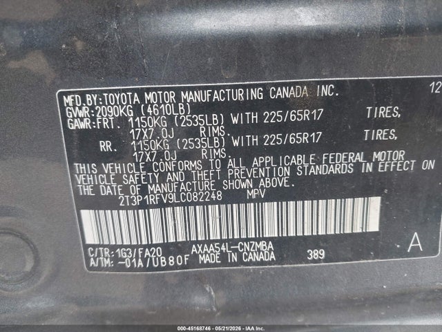Toyota Rav4 Xle 2020 2T3P1RFV9LC082248 Image 9