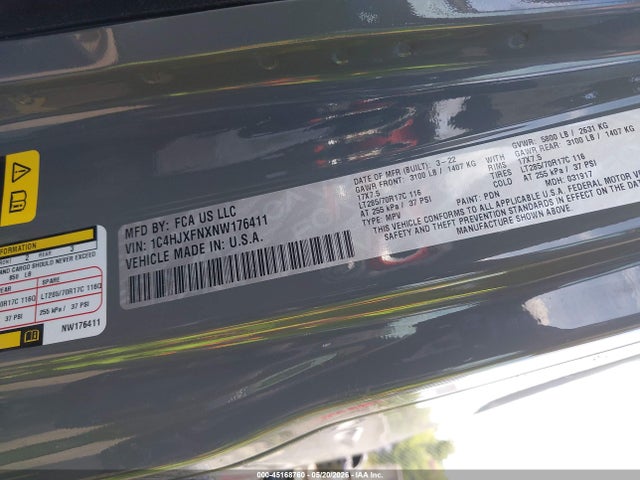 Продажа на аукционе авто 2022 Jeep Wrangler Unlimited Rubicon 4x4, vin: 1C4HJXFNXNW176411, номер лота: 45168760