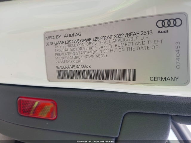 Audi A4 2.0t Premium 2018 WAUENAF45JA136978 Image 9