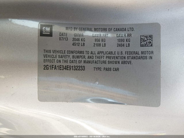 Aukcja sprzedaży 2014 Chevrolet Camaro 2ls, vin: 2G1FA1E34E9132233, numer aukcji: 45168903