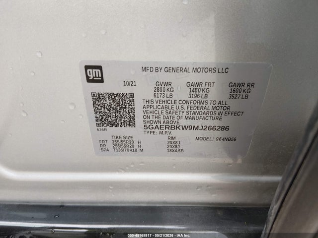 Продажа на аукционе авто 2021 Buick Enclave Fwd Essence, vin: 5GAERBKW9MJ266286, номер лота: 45168917
