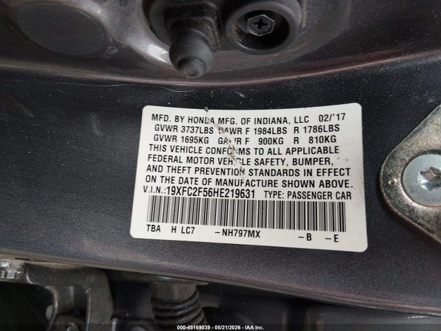 19XFC2F56HE219631 Honda Civic Lx